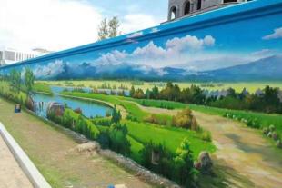 忻州墙体彩绘,忻州机喷墙面彩绘,新农村文化墙绘