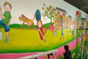 遂宁幼儿园外墙墙绘,遂宁彩绘文化墙素材