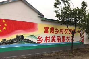 郑州农村墙体喷彩绘,郑州党建手绘宣传画,乡村墙体画