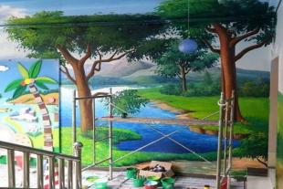 四川幼儿园外墙墙绘评估四川古建筑彩绘共创美丽家园