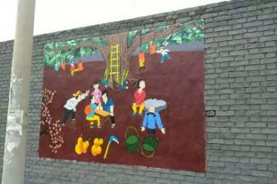 杭州墙面彩绘一别两宽各生欢喜杭州景观墙体彩绘