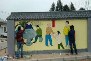 宝鸡手绘墙画宝鸡乡村文化墙彩绘亿达墙体广告