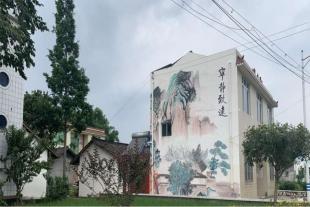 榆林墙画手绘榆林机喷彩绘墙亿达墙体广告