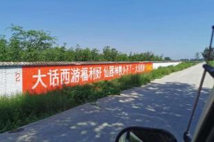河北临漳县农村刷墙广告,汽车城墙体广告,墙体工笔画广告
